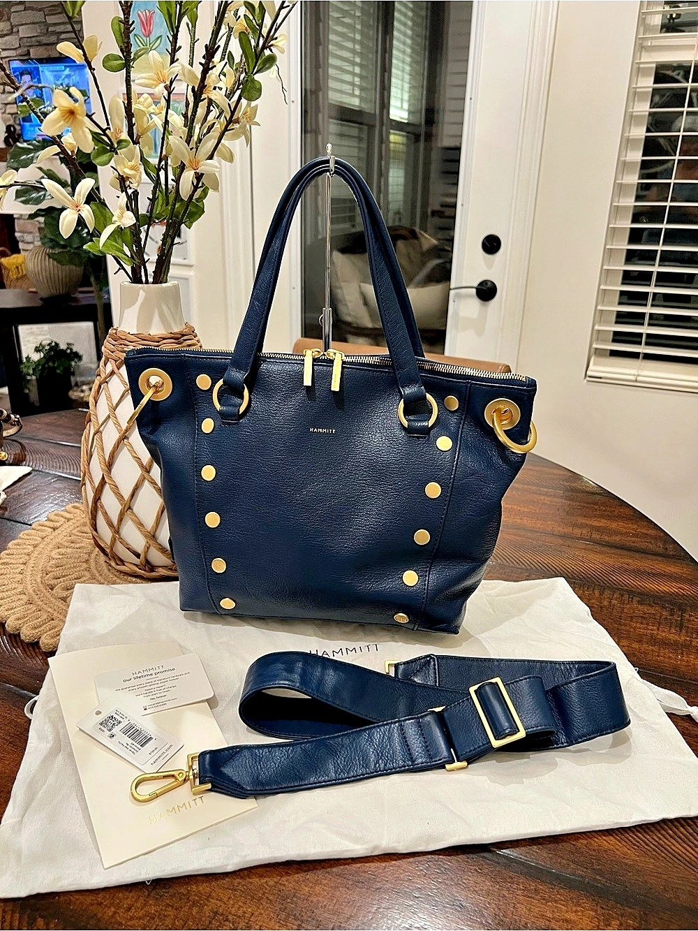 Hammitt Daniel Medium Pacific Collection, Deep Blue Italian Leather, Numbered